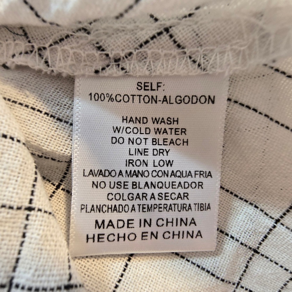Merci‎ White Plaid Cami Top Ruffle Sleeveless Sz M Dainty Coquette Cottagecore - Picture 5 of 9
